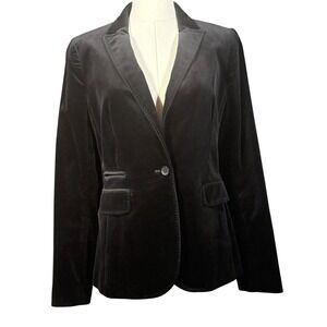 Banana Repuvlic Black Velvet Blazer Womens Size Small Long Sleeve Jacket